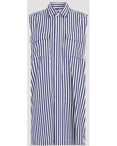 Sacai Navy Blue Stripes Cotton Thomas Mason Dress