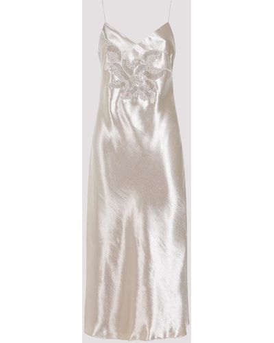 Ralph Lauren Collection Metallic Rebekka Sleeveless Cocktail Dress - White