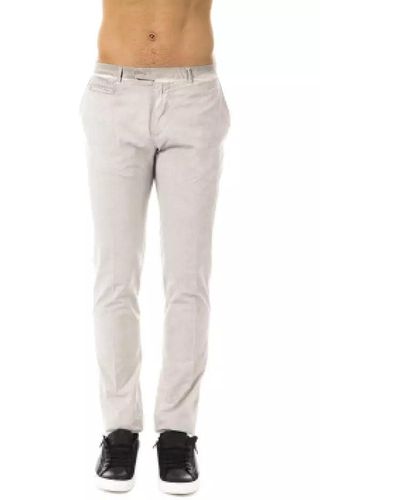 Uominitaliani Grey Cotton Jeans &amp; Pant