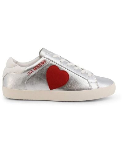 Love Moschino Round Toe Low Top Sneakers - Gray