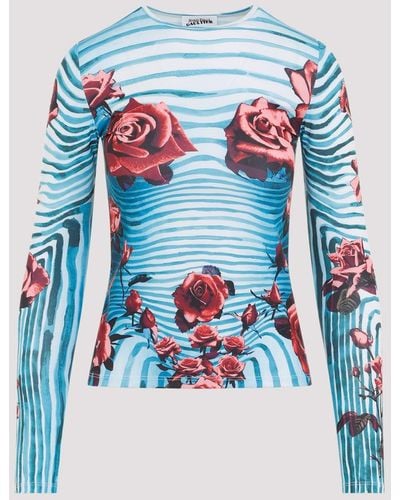 Jean Paul Gaultier Blue And Red Body Morphing Top