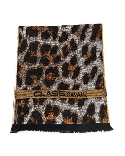 Class Roberto Cavalli Brown Wool Scarf - Black