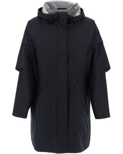 Herno Laminar "removable Sleeve Cape Coat - Blue