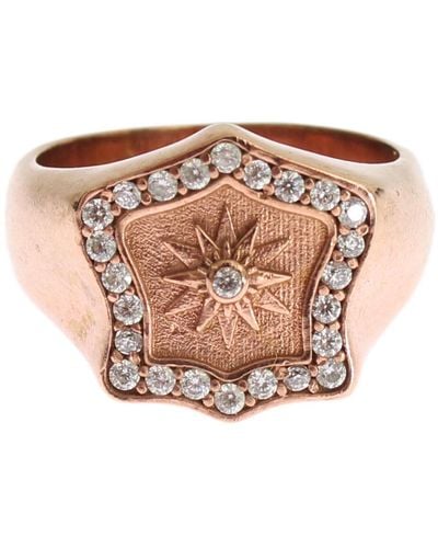 Nialaya Pink Gold 925 Silver Authentic Clear Ring - Multicolour