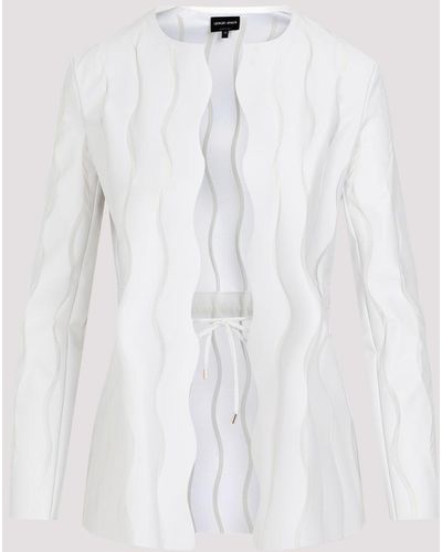Giorgio Armani Pearl Grey Blazer - White