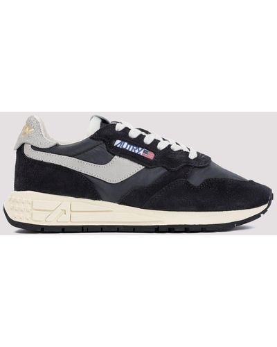 Autry White Black Reelwind Leather Trainers - Blue