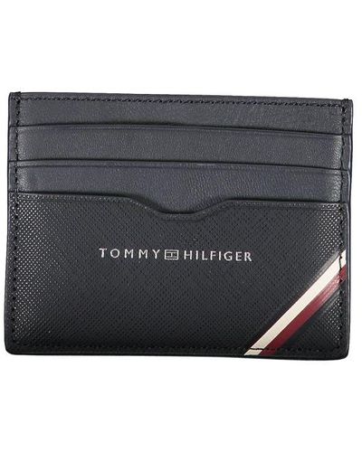 Tommy Hilfiger Elegant Leather Card Holder With Contrast Details - Black
