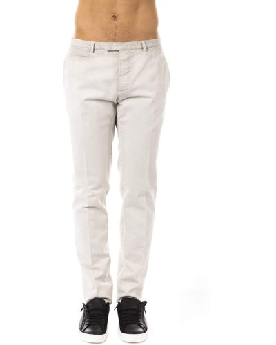 Uominitaliani Elegant Casual Cotton Trousers - Multicolour