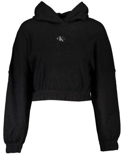 Calvin Klein Elegant Long-Sleeved Hooded Jumper - Black