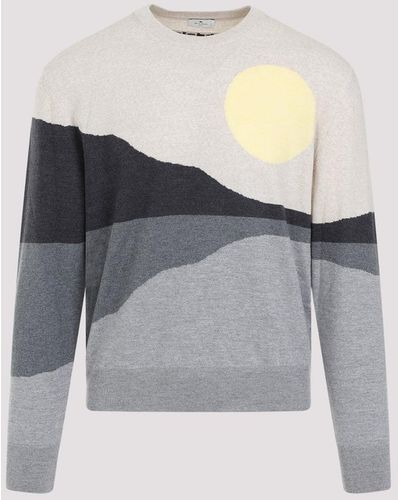 Etro Multicolour Grey Wool Pullover