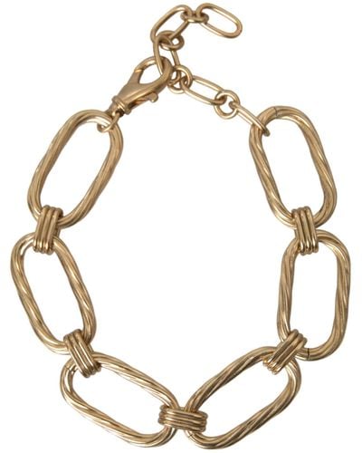 Dolce & Gabbana Tone Brass Large Link Chain Jewellery Necklace - Metallic