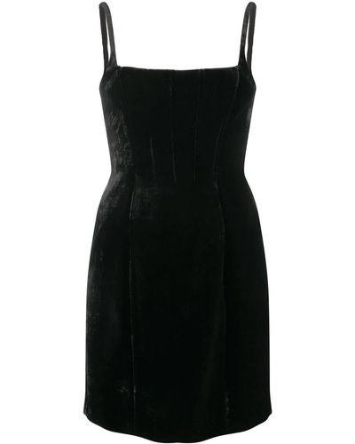 Miu Miu Velvet Sleeveless Mini Dress - Black