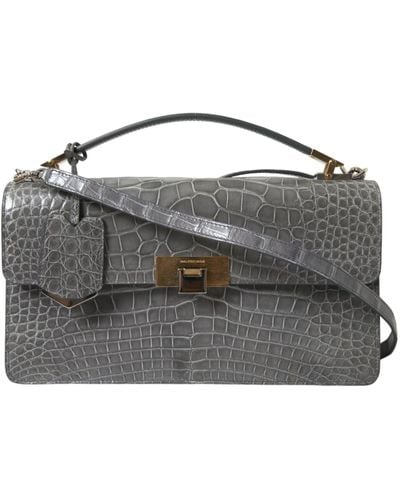 Balenciaga Alligator Leather Medium Shoulder Bag - Grey