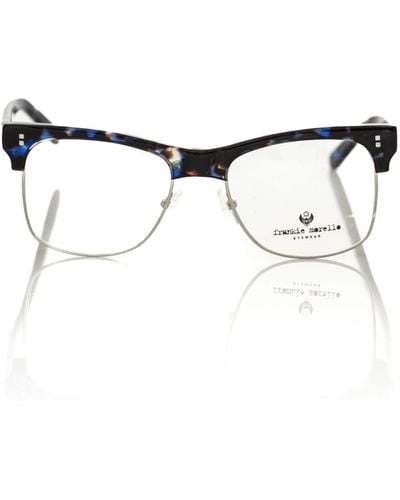 Frankie Morello Elegant Clubmaster Fantasy Eyeglasses - Blue