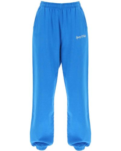 Sporty & Rich Italic Logo Sweatpants - Blue