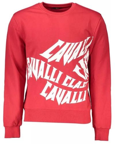 Class Roberto Cavalli Pink Cotton Sweater - Red