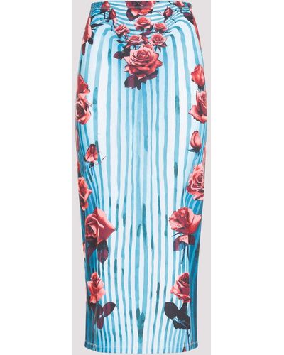 Jean Paul Gaultier Blue And Red Body Morphing Long Skirt