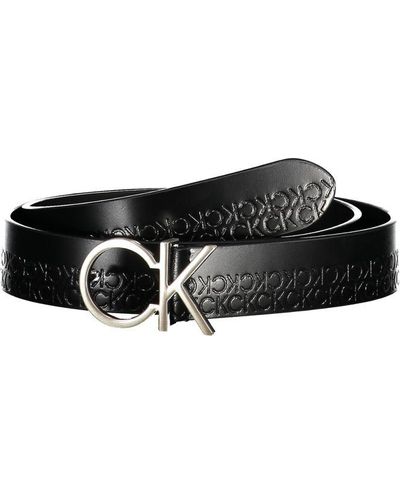 Calvin Klein Elegant Leather Belt With Metal Buckle - Black