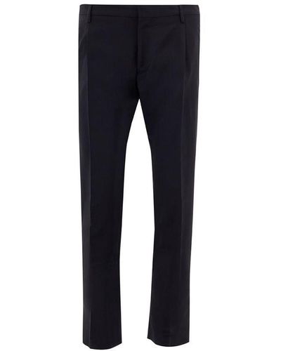 Valentino Elegant Black Wool Trousers - Blue