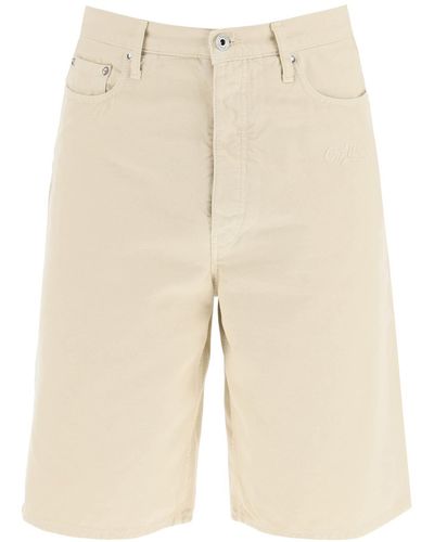 Off-White c/o Virgil Abloh Cotton Utility Bermuda Shorts - Natural
