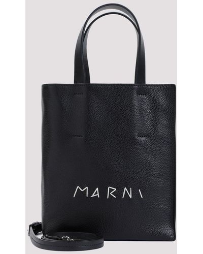 Marni Black Museo Soft Grained Calf Leather Mini Handbag