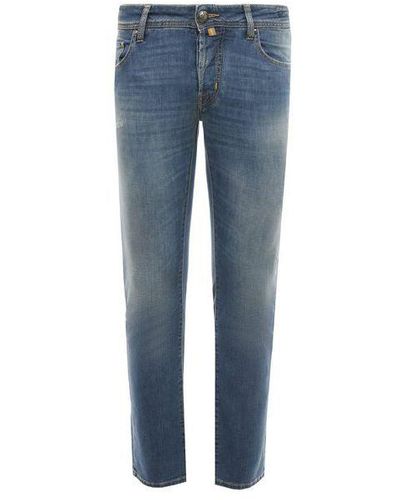 Jacob Cohen Elegant Slim Fit Light Blue Stretch Jeans