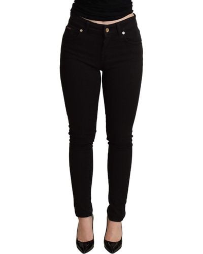Dolce & Gabbana Elegant Mid-Waist Skinny Jeans - Black