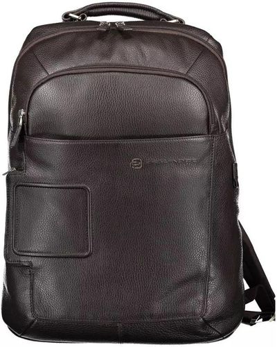 Piquadro Brown Nylon Backpack - Black