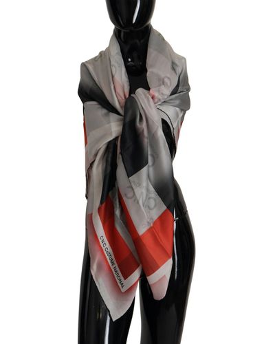 CoSTUME NATIONAL Elegant Checkered Silk Scarf - Black