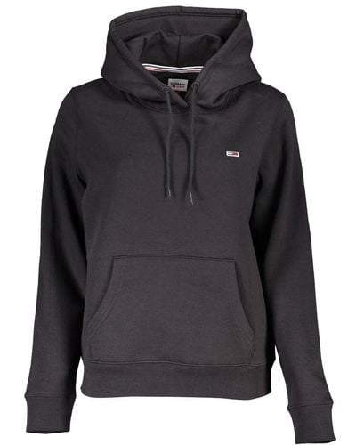 Tommy Hilfiger Elegant Long-Sleeve Hooded Sweatshirt - Black