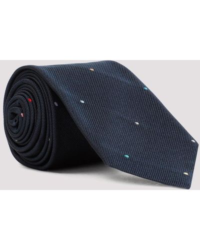 Paul Smith Navy Mini Polka Dots 6cm Silk Tie - Blue