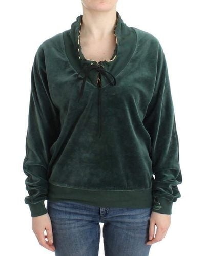 Cavalli Velvet Cotton Sweater - Green