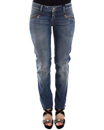 Ermanno Scervino Slim Jeans Trousers Straight Stretch - Blue