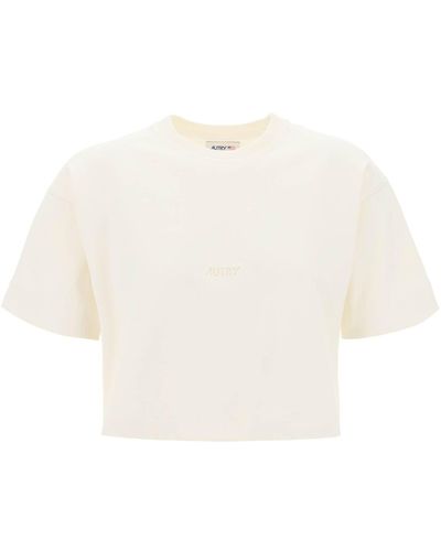 Autry Boxy T-shirt With Debossed Logo - White