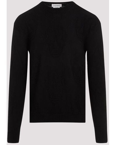 Alexander McQueen Black Cotton Pullover