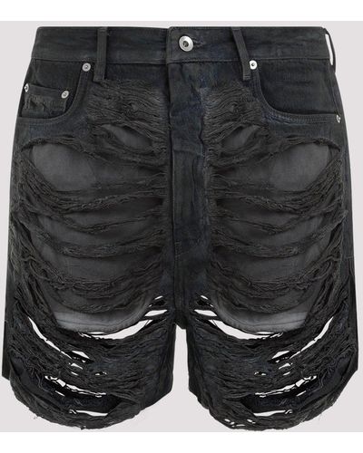 Rick Owens Dark Dust Geth Cutoffs Jeans - Black