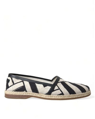 Dolce & Gabbana Chic Striped Luxury Leather Espadrilles - Multicolor