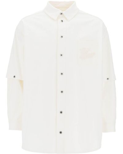 Off-White c/o Virgil Abloh Overshirt Convertibile Con Logo 90's - M Bianco - White