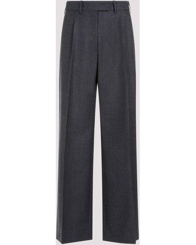 The Row Charcoal Melange Roan Wool Trousers - Grey
