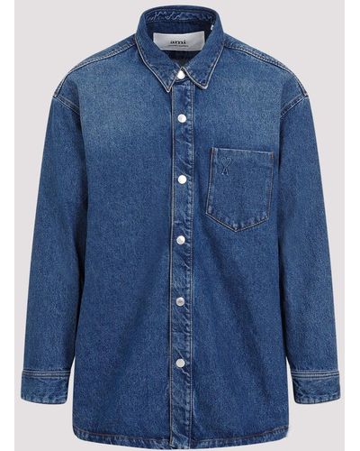 Ami Paris Used Blue Oversized Adc Cotton Overshirt