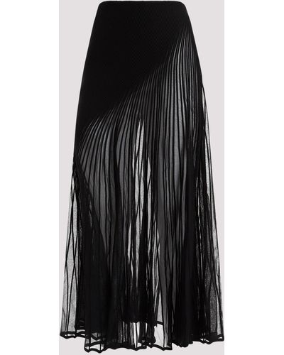Alaïa Black Twisted Viscose Skirt