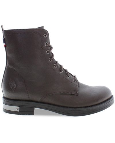 U.S. POLO ASSN. Round Toe Ankle Boots - Brown