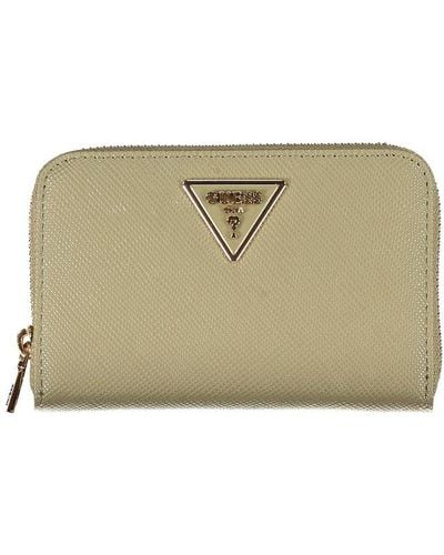 Guess Chic Emerald Zip Wallet With Multiple Compartments - Natural