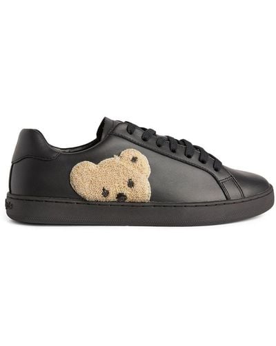 Palm Angels Teddy Bear Leather Trainers - Black - Brown