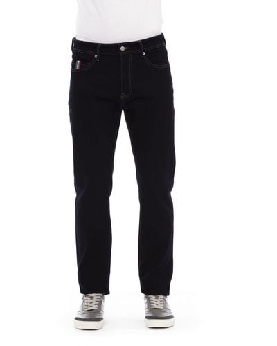 Baldinini Trendy Contrast Stitch Regular Fit Jeans - Black