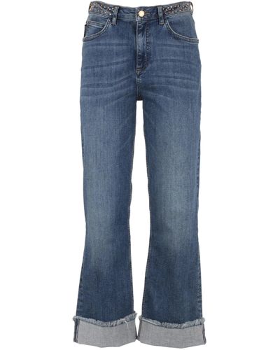 Imperfect Studs On Waist Jeans & Pant - Blue
