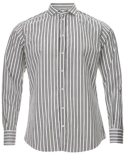Dolce & Gabbana Black And White Striped Cotton Shirt - Gray