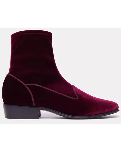 Charles Philip Leather Boot - Red