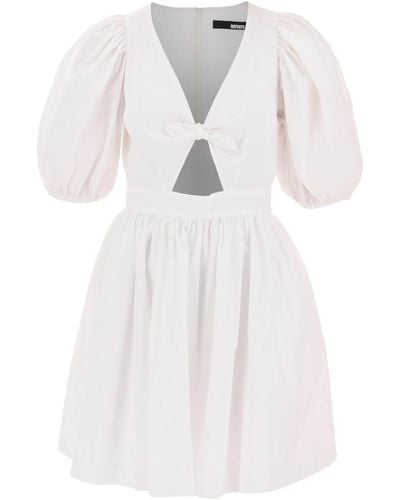 ROTATE BIRGER CHRISTENSEN Rotate Mini Dress With Balloon Sleeves And Cut-out Details - White