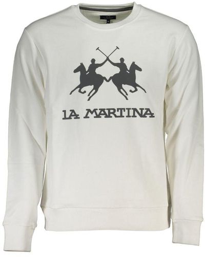 La Martina Elegant Long Sleeved Crew Neck Sweatshirt - Grey